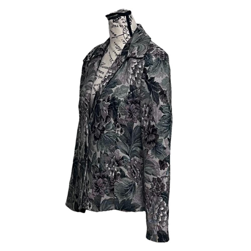 Vintage Sag Harbor Floral Tapestry Blazer Jacket Size 12 Fairy Forest Grunge - Picture 3 of 11